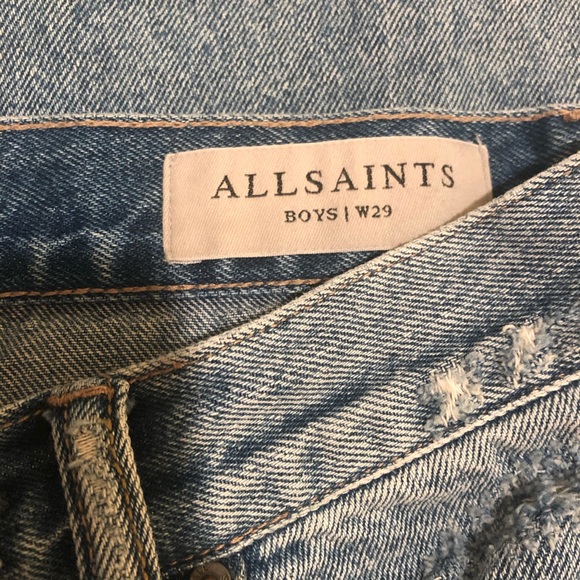 ALLSAINTS BOYS CUT RAW HEM JEANS 29 - Picture 2 of 4